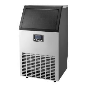 VEVOR 100lbs/24H Commercial Ice Maker Machine, 33lbs Storage Capacity Ice Maker with Drain Pump, 45 Ice Cubes in 15 Minutes