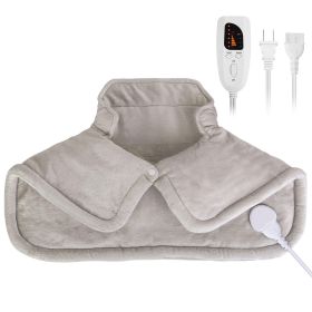 22.4x16.3in Large Weighted Heating Pad for Neck and Shoulders Electric Fast Heating Mat Neck Wrap Cushion Pain Relief with 6 Temperature Settings