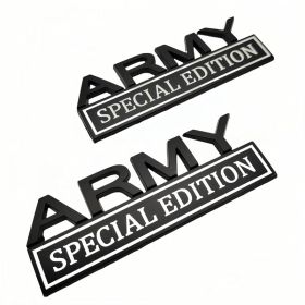 2pack Army Special Edition Emblems, Army Car Emblem 3D Badge Decal Car Truck SUV,Refrigerator Sticker,Window Display Stickers (Option: Blackwhite)