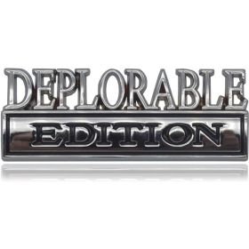 2pcs Deplorable Edition Emblems, Emblem 3D Badge Decal Car Truck SUV,Refrigerator Sticker,Window Display Stickers,Bicycles, Laptops, Fridges (Option: Silverblack)