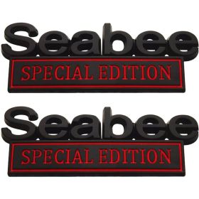2pack Seabee Special Edition Emblems, Seabee Emblem 3D Badge Decal Car Truck SUV,Refrigerator Sticker,Window Display Stickers,Bicycles, Laptops, (Option: BlackRed)