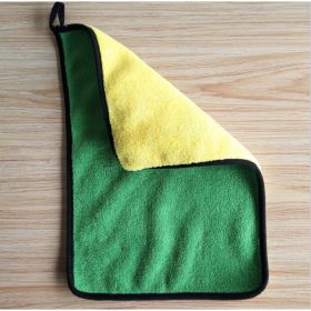 Two-color Couble-sided Car Dual-use Cleaning Car Wash Towel (Option: Green 30x40)