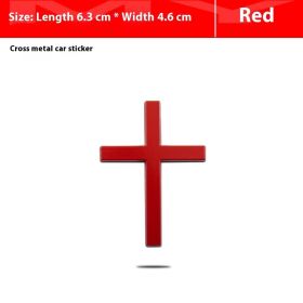 Car Metal Sticker 3D Cross Bumper Stickers (Option: Red)