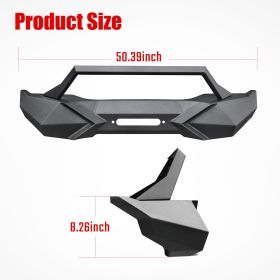 X Style Front Bumper With Winch Plate Compatible With Wrangler JK 2007-2018 Heavy Duty Black Textured Manganese Steel Construction, Perfect For O (Option: Black)