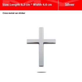 Car Metal Sticker 3D Cross Bumper Stickers (Option: Silver)
