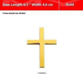 Car Metal Sticker 3D Cross Bumper Stickers (Option: Gold)
