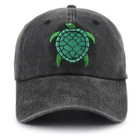 Sea Turtle Hat For Women Men, Funny Adjustable Embroidered Wild Animals Baseball Cap (Option: Grey)