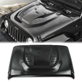 Metal Replacement Hoods Compatible With Wrangler JK JKU (Option: Black)