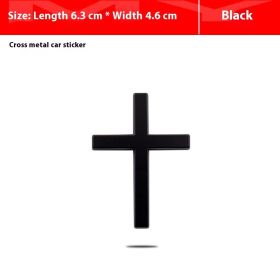 Car Metal Sticker 3D Cross Bumper Stickers (Option: Black)
