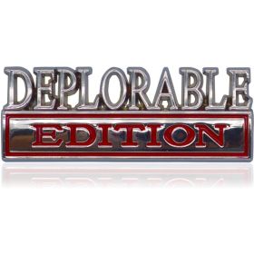 2pcs Deplorable Edition Emblems, Emblem 3D Badge Decal Car Truck SUV,Refrigerator Sticker,Window Display Stickers,Bicycles, Laptops, Fridges (Option: SilverRed)