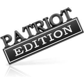 2pcs Patriot Edition Emblems, Emblem 3D Badge Decal Car Truck SUV,Refrigerator Sticker,Window Display Stickers,Bicycles, Laptops, Fridges (Option: Black  White)