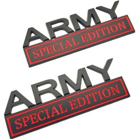 2pack Army Special Edition Emblems, Army Car Emblem 3D Badge Decal Car Truck SUV,Refrigerator Sticker,Window Display Stickers (Option: BlackRed)