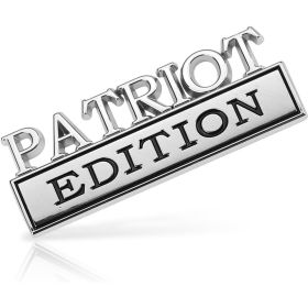 2pcs Patriot Edition Emblems, Emblem 3D Badge Decal Car Truck SUV,Refrigerator Sticker,Window Display Stickers,Bicycles, Laptops, Fridges (Option: Silver  Black)