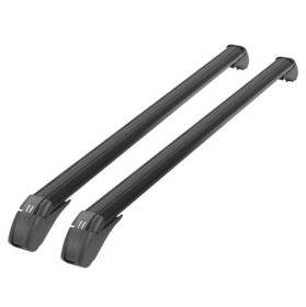 2PCS Universal 110cm 43-inch Car Roof Rack Cross Bar W  Anti-Theft Lock Adjustable Window Frame 2 Versions Random Delivery (Option: Black)