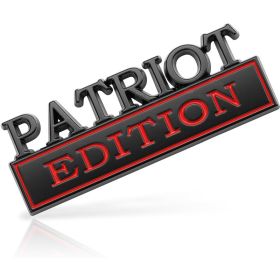 2pcs Patriot Edition Emblems, Emblem 3D Badge Decal Car Truck SUV,Refrigerator Sticker,Window Display Stickers,Bicycles, Laptops, Fridges (Option: Black  Red)
