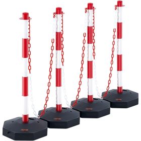 VEVOR Adjustable Traffic Delineator Post Cones, 4 Pack, Traffic Safety Delineator Barrier With Fillable Base 8FT Chain, For Traffic Control Warni (Option: 4pcs)