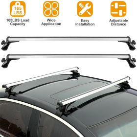 47.24in Universal Top Roof Rack Cross Bar Cargo Carrier Aluminum Crossbar Rack With 165LBS Capacity Fit For Most Vehicle Wagon Car Without Roof S (Option: Black)