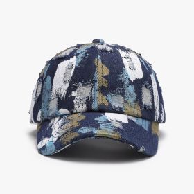 Men's Outdoor Travel Individual Breathable Soft Top Baseball Cap (Option: Navy Blue-Adjustable)