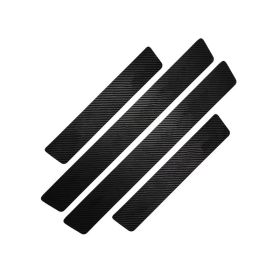 Carbon Car Door Sills Protector, Car Door Threshold Protection, Automotive Door Entry Guard 4 Pcs Universal Rubber Scratch Resistant Exterior Acc (Option: Black)