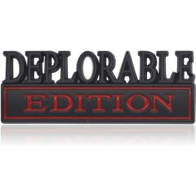 2pcs Deplorable Edition Emblems, Emblem 3D Badge Decal Car Truck SUV,Refrigerator Sticker,Window Display Stickers,Bicycles, Laptops, Fridges (Option: BlackRed)