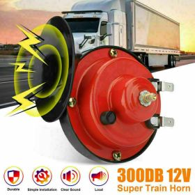 12V 300DB Super Loud Train Horn Waterproof For Motorcycle Car Truck SUV Boat (Option: Red)